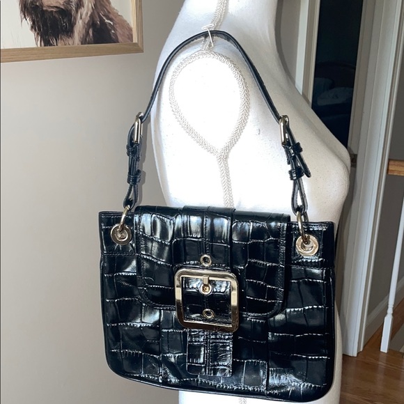 Ann Taylor Black Shoulder Bag with silver Accents NWT - Picture 12 of 15